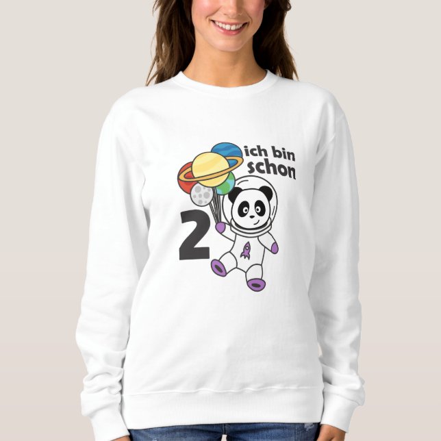 Moletom Planeta Espacial Panda Com Dois Anos De Idade (Frente)