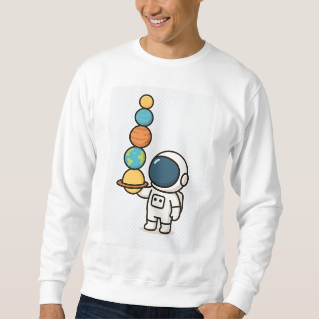 Moletom Planeta Juggler - Astronauta Kawaii Hoodie (Frente)