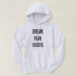 Moletom Plano de Sonho Executar Tipografia Motivacional Ma