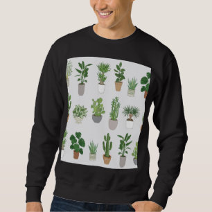 Moletom Plantas caseiras, padrão de rabisco de vintage