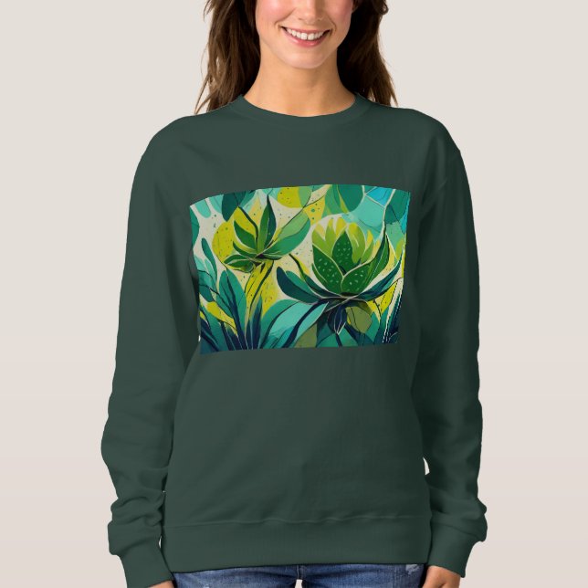 Moletom Plantas sucessivas em verde e amarelo (Frente)
