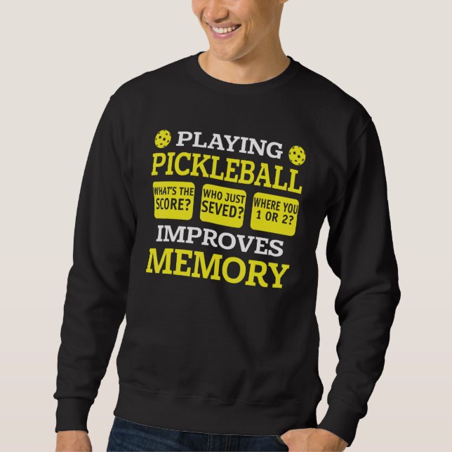 Moletom Playing Pickleball Improves Memory   Pickleball Pl (Frente)