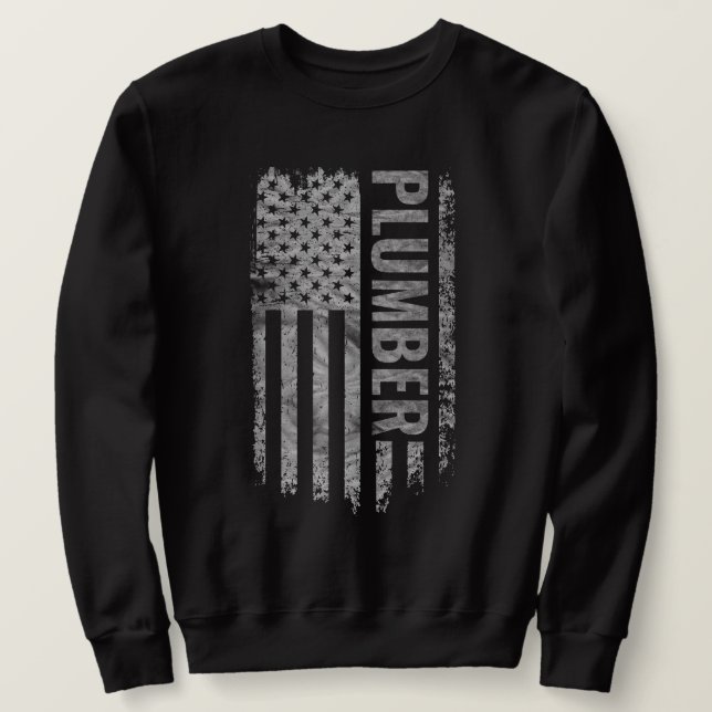 Moletom Plumber USA Flag Distressed design (Frente do Design)