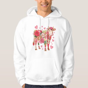 Moletom Png Vaca Floral, Design De Vaca Fofo Png