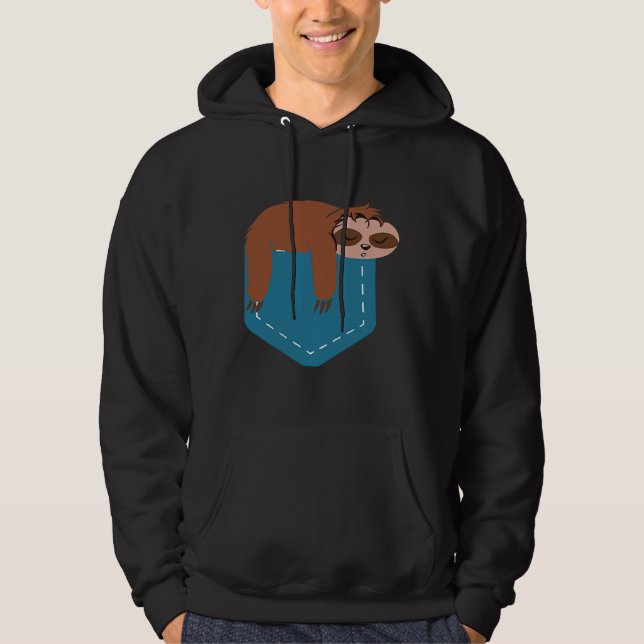 Moletom Pocket Sloth Funny Sloth No Bolso Para A Lama Cuta (Frente)