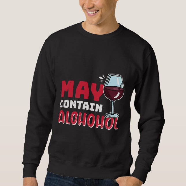 Moletom Pode Conter Vinho Bebês De Álcool 28 (Frente)