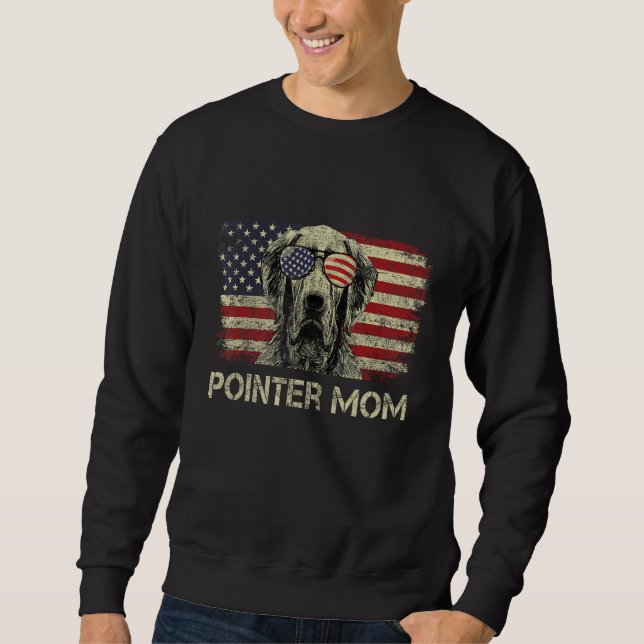 Moletom Pointer Mom Dog  American Flag 4th Of July (Frente)