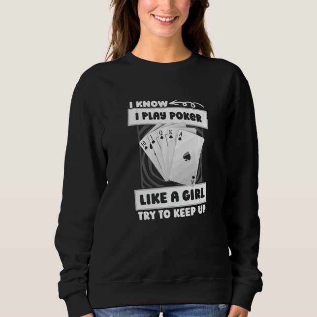 Moletom Poker Girl - Cards Gambling Gambler Texas Holdem P (Frente)