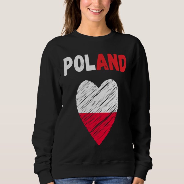 Moletom Poland Flag Holiday Poland Polska Heart Polish Fla (Frente)
