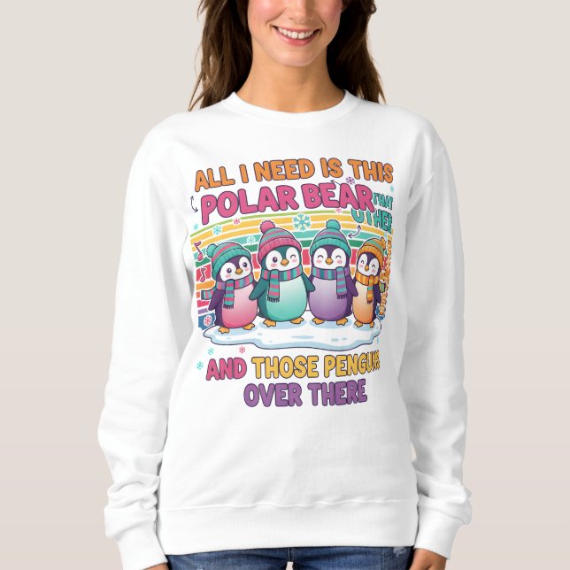 Moletom Polar Bear and Penguins Kids Sweatshirt (Frente)