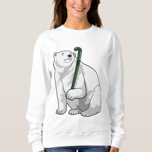 Moletom Polar bear at Hockey with Hockey stick (Frente)