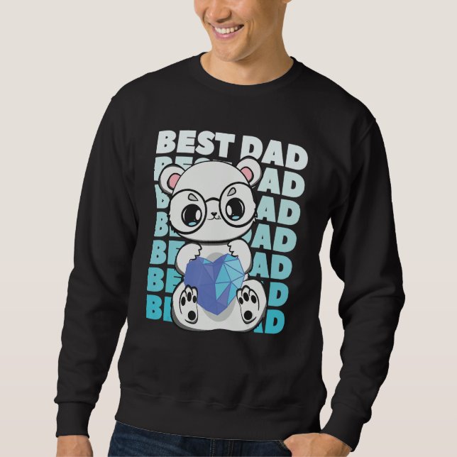 Moletom Polar Bear Dad Parent Best Papa Bear Fathers Day A (Frente)