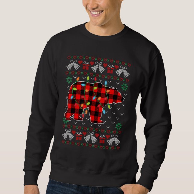 Moletom Polar Bear     Xmas Lights Ugly Christmas Sweater (Frente)