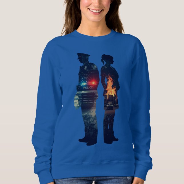 Moletom Police Officer and Nurse Couple Silhouette (Frente)