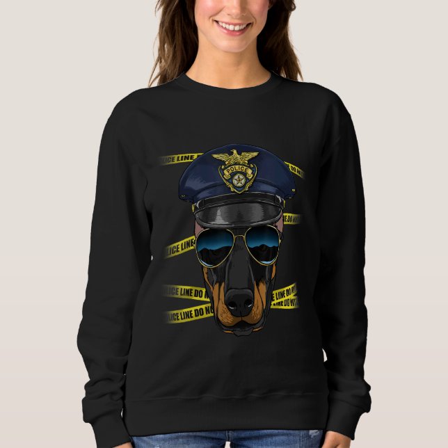 Moletom Police Officer Doberman Pinscher PD Cop Crime Scen (Frente)