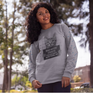 Moletom Polícia de NYPD de Gatinho Ruim Prende Foto Engraç