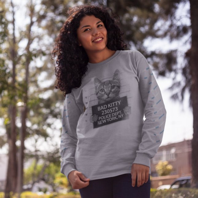 Moletom Polícia de NYPD de Gatinho Ruim Prende Foto Engraç (Criador carregado)