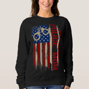 Moletom Polícia de Vintage Mãe Americana Flag Arresthancuf