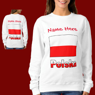 Moletom Polska e Bandeira Polonesa Camisola Feminina Perso