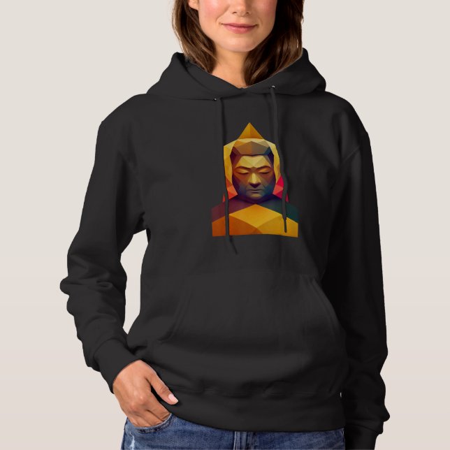 Moletom Polygon Buddha Head Low Poly Buddhist (Frente)