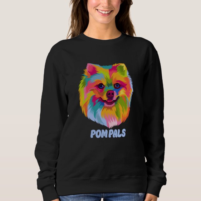 Moletom Pom Pals Pomeranian Humor Pom Pom Dog Mom Dog Dad (Frente)