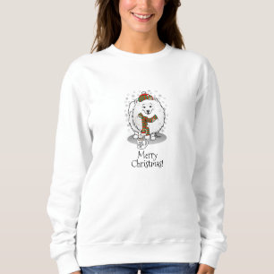 Moletom Pomerânia de Natal de inverno (branca) Neve Cão