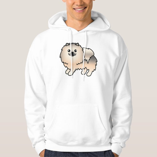 Moletom Pomerânia Sable Creme Cachorro Fofo Cartoon (Frente)