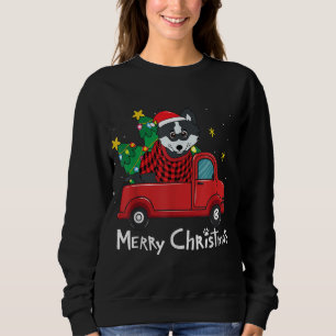 Moletom Pomsky Christmas Truck Tree Mãe Pai Cachorro Xmas