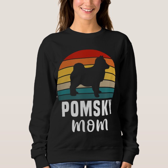 Moletom Pomsky Mãe Funny Dog Proprietário Retro Dog Lover  (Frente)
