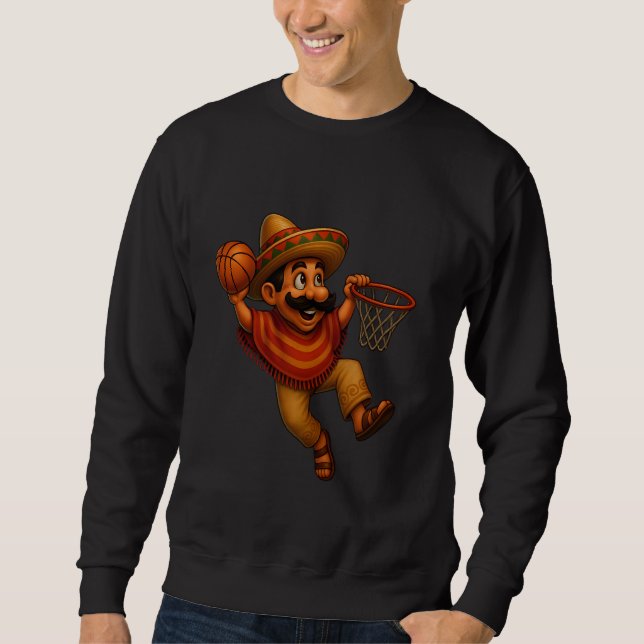 Moletom Poncho de Basquete Mexicano Cinco De Mayo Esporte  (Frente)