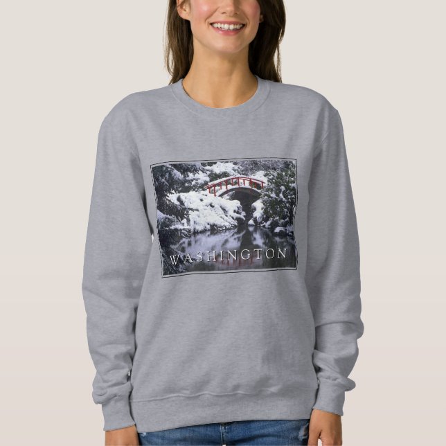 Moletom Ponte da Lua e Lagoa no Inverno | Seattle, Washing (Frente)