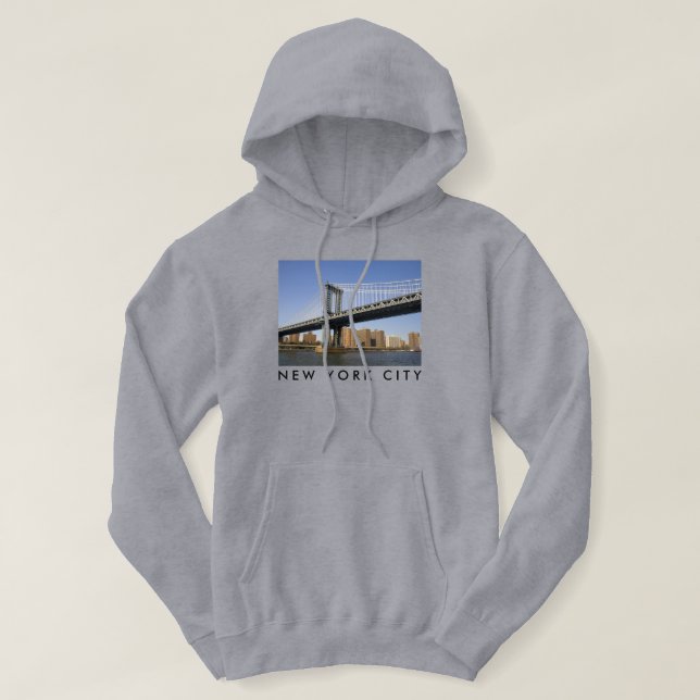 Moletom Ponte de Manhattan o rio East | Cidade de Nova Yor (Frente do Design)