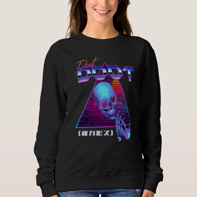 Moletom Ponto Ponto Ponto Skeltal Synthwave Retro Meme Str (Frente)