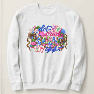 Moletom Ponto Rachadura Bam Mahjong Engraçado Rosa Azul Ch