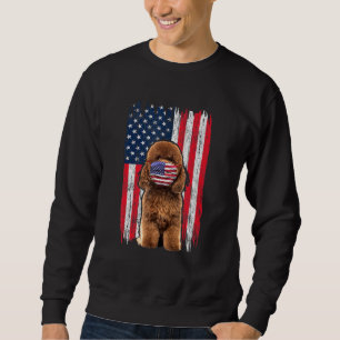 Moletom Poodle American Flag Dog Veste Face Máscara 4º De