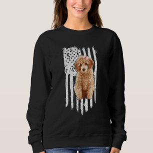 Moletom Poodle American Flag Patriótico Poodle Dog 4th Of