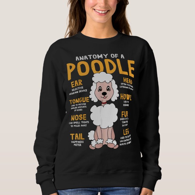 Moletom Poodle Anatomy Engraçado Cachorro Mãe Pai Presente (Frente)