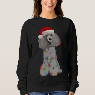 Moletom Poodle Christmas Lights Xmas Dog Lover