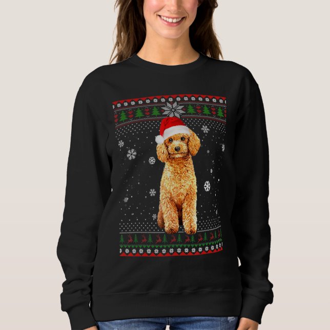 Moletom Poodle Christmas Papais noeis Ugly Sweater Dog Xma (Frente)