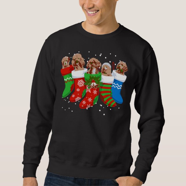 Moletom Poodle Christmas Sweater Poodle Dog Meias Xma (Frente)