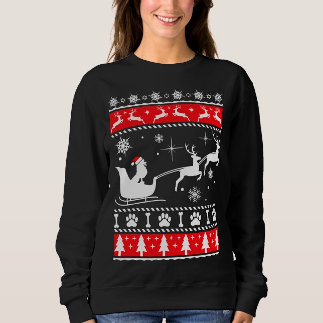 Moletom Poodle de Natal Sleigh (Frente)