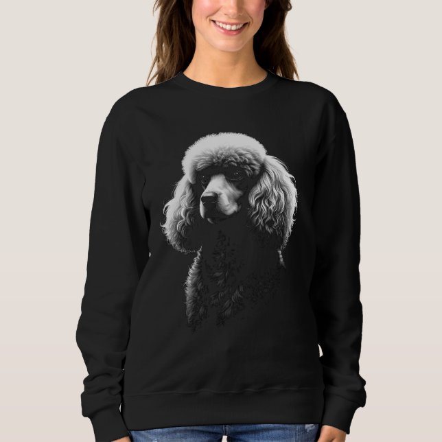 Moletom Poodle Dog Dark Art Women's Black Sweater (Frente)