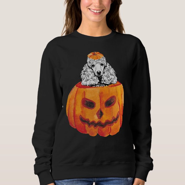 Moletom Poodle Dog Feliz Halloween Pumpkin (Frente)