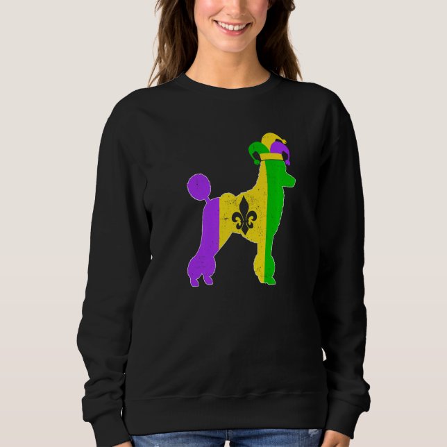 Moletom Poodle Dog Mardi Gras Carnivals Funny Puppy Jester (Frente)