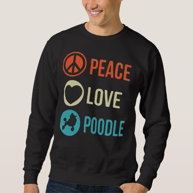 Moletom Poodle Dog Peace Love Poodle (Frente)
