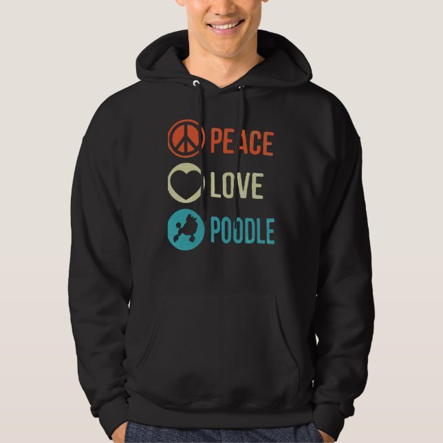 Moletom Poodle Dog Peace Love Poodle (Frente)