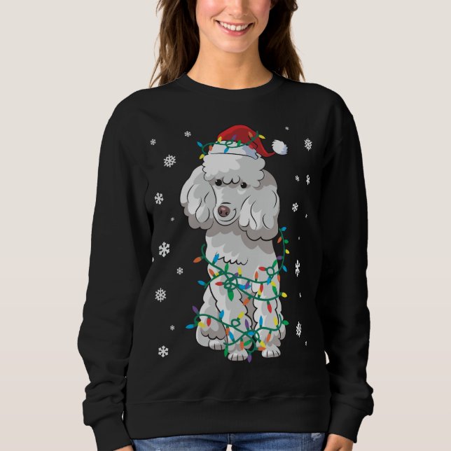 Moletom Poodle Embalado Em Cão À Luz De Natal (Frente)