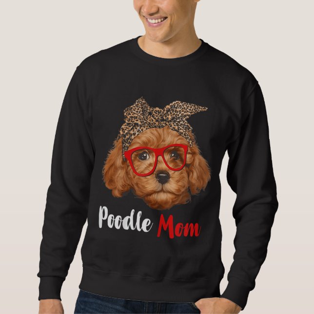 Moletom Poodle Engraçado Mamãe Presente para Cachorros Ama (Frente)