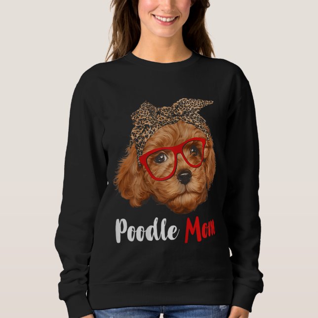 Moletom Poodle Engraçado Mamãe Presente para Cachorros Ama (Frente)