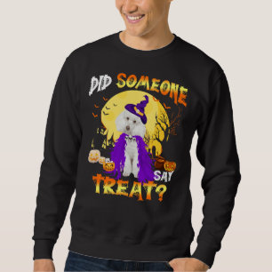 Moletom Poodle Halloween Padrão Alguém Disse Tratar Pn